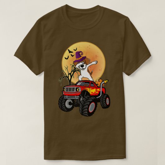 Dabbing Beagle Dog Witch Hat Monster Truck Funny H T-shirt (Design voorkant)