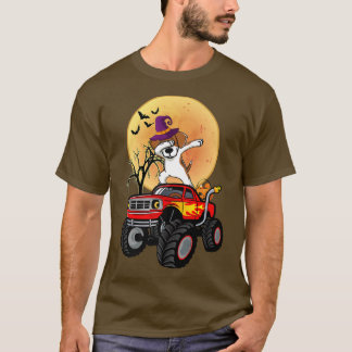 Dabbing Beagle Dog Witch Hat Monster Truck Funny H T-shirt