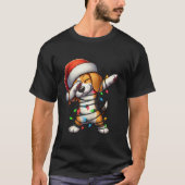 Dabbing Beagle Kerstverlichting Santa Hat Boys Gir T-shirt (Voorkant)