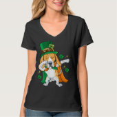 Dabbing Beagle Leprechaun St Patricks Day T-shirt (Voorkant)