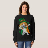 Dabbing Beagle Leprechaun St Patricks Day Trui (Voorkant volledig)