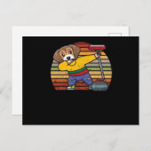 Dabbing beagle Litouwen hondenliefhebber curling f Briefkaart (Voorkant / Achterkant)