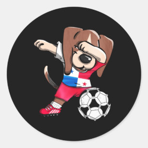 Dabbing Beagle Panama Voetbalfans Jersey Ronde Sticker