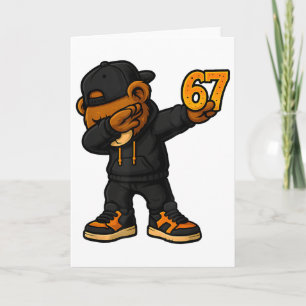 Dabbing Beer 67 Meme Grappige Brainrot Hip Hop Kin Kaart