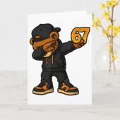 Dabbing Beer 67 Meme Grappige Brainrot Hip Hop Kin Kaart (Gele Bloem)