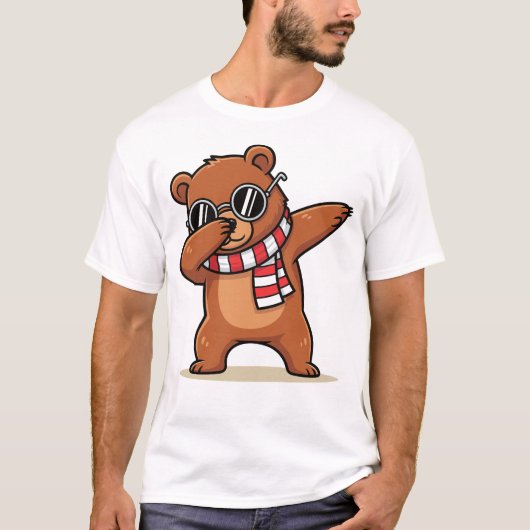 Dabbing Beer Grappige Schattige Beer Dab Dans T-shirt (Voorkant)