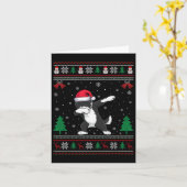 Dabbing Bernedoodle Dog Santa Hat Boys Meisjes Kin Kaart (Gele Bloem)
