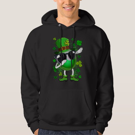 Dabbing Billiard Ball Leprechaun St Patrick's Day Hoodie (Voorkant)