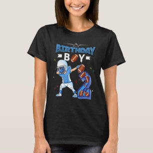 Dabbing Birthday Boy 2 Jaar Oud Football Amerikaan T-shirt