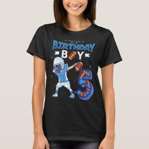 Dabbing Birthday Boy 5 Jaar Oud Football Amerikaan T-shirt