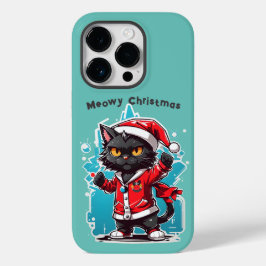 Dabbing Black Cat: Meowy Kerstfeesten Case-Mate iPhone 14 Pro Hoesje