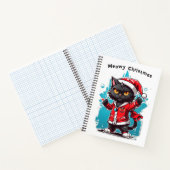 Dabbing Black Cat: Meowy Kerstfeesten Notitieboek (Binnen)