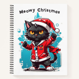 Dabbing Black Cat: Meowy Kerstfeesten Notitieboek