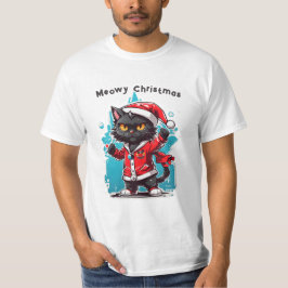 Dabbing Black Cat: Meowy Kerstfeesten T-shirt