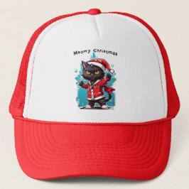 Dabbing Black Cat: Meowy Kerstfeesten Trucker Pet