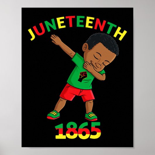 Dabbing Black King Juneteenth Melanin Brown Skin B Poster (Voorkant)