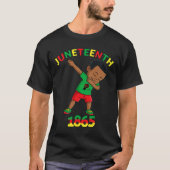 Dabbing Black King Juneteenth Melanin Brown Skin B T-shirt (Voorkant)