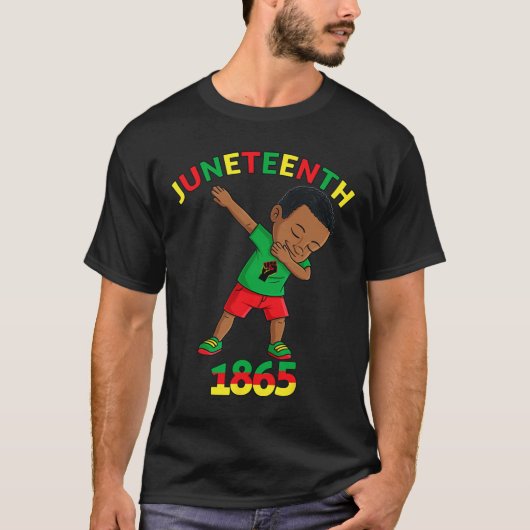 Dabbing Black King Juneteenth Melanin Brown Skin B T-shirt (Voorkant)