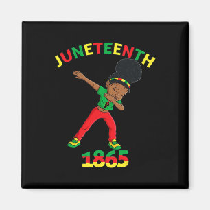 Dabbing Black Princess Juneteenth 1865 Bruine huid Magneet