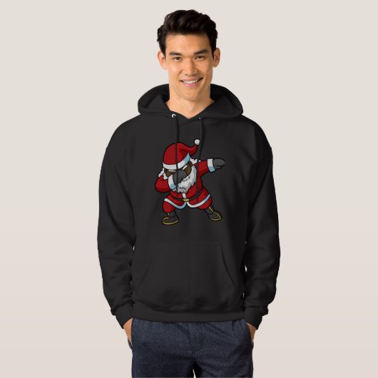 Dabbing Black Santa Claus Dab Kerstmis Hoodie (Voorkant volledig)