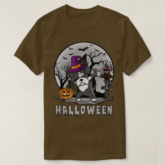 Dabbing Boer Dog Witch Pet Funny Dog Halloween Cos T-shirt (Design voorkant)
