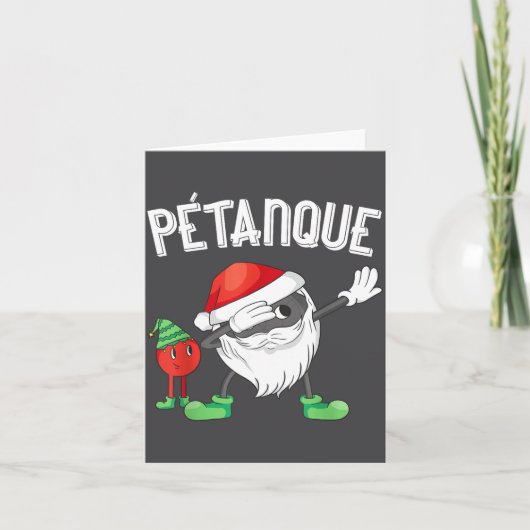 Dabbing Boules Ball Dab Christmas Cap Bouler Boule Kaart (Voorkant)