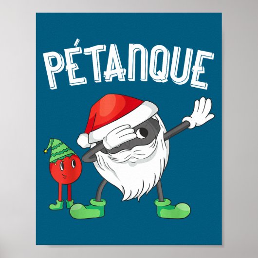 Dabbing Boules Ball Dab Christmas Cap Bouler Boule Poster (Voorkant)