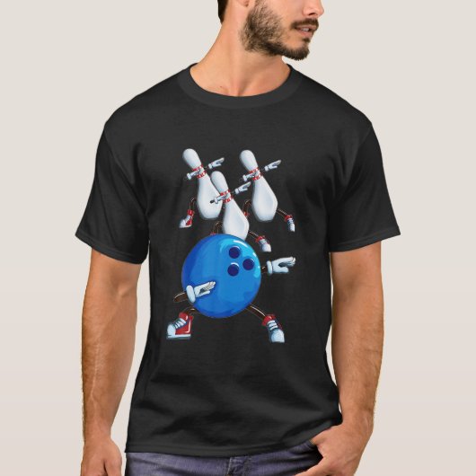 Dabbing Bowling Ball Bowling Pins Motif Bowler Bow T-shirt (Voorkant)