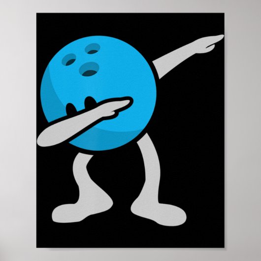 Dabbing Bowling Birthday Party Bowling Gift Poster (Voorkant)