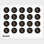 Dabbing Bowling Pin Bowler Jack O Lantern Spooky H Ronde Sticker (Vel)