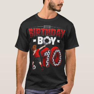 Dabbing boy 10-jarige voetbalspeler 10e geboorteda t-shirt