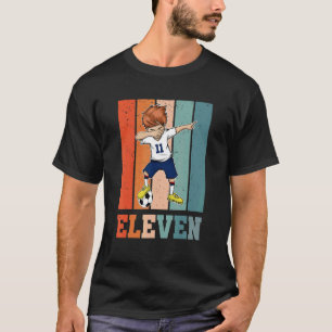 Dabbing Boy 11 Jaar Oud Voetbalspeler Vintage 11e T-shirt