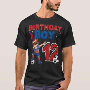 Dabbing Boy 12 jaar Soccer Football Player Birthda T-shirt