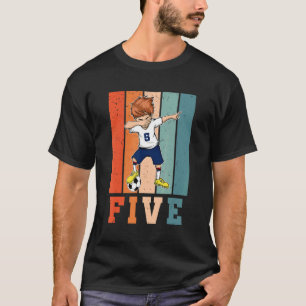 Dabbing Boy 5 Jaar Oude Speler van de Voetbal Vint T-shirt
