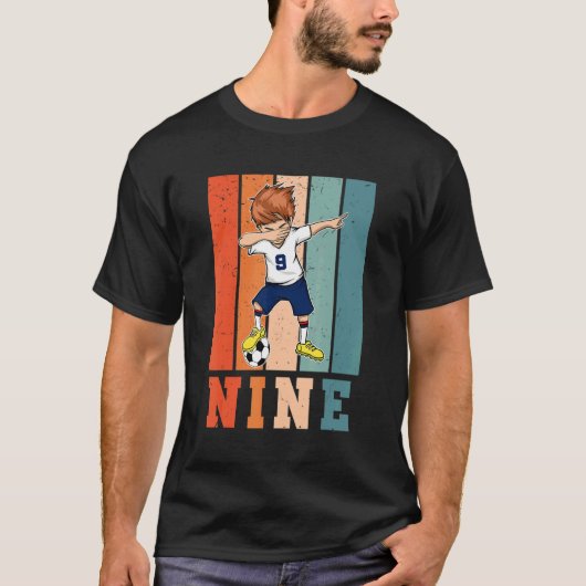 Dabbing Boy 9 Year Old Soccer Player 9th B T-shirt (Voorkant)
