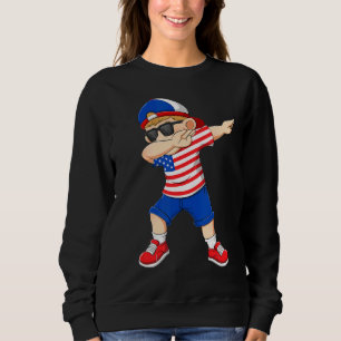 Dabbing Boy American America Flag Kinder Dab Dance Trui