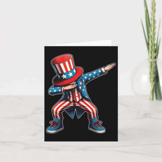 Dabbing Boy Amerikaanse vlag US Patriottisch 4 jul Kaart (Voorkant)