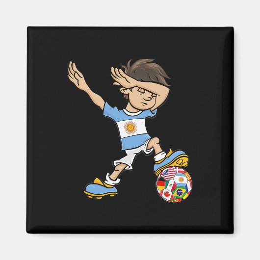 Dabbing Boy Argentina Soccer Jersey National Flag  Magneet (Voorkant)
