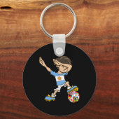 Dabbing Boy Argentina Soccer Jersey National Flag  Sleutelhanger (Voorkant)