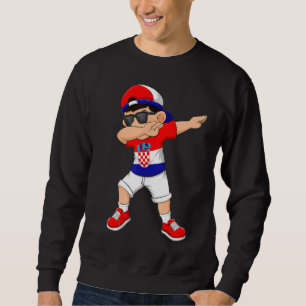 Dabbing Boy Kroatische vlag Kinder Dab Dance Trui
