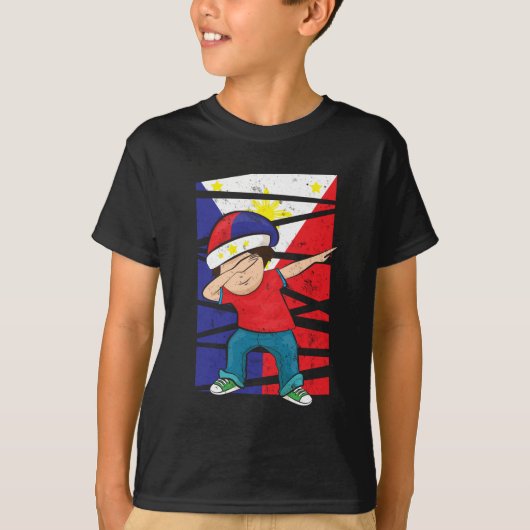Dabbing Boy Philippine Flag Filipino T-shirt (Voorkant)