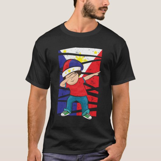 Dabbing Boy Philippine Flag Filipino T-shirt (Voorkant)