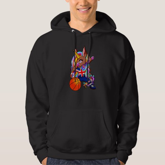 Dabbing Brown Skin Unicorn Hoodie (Voorkant)