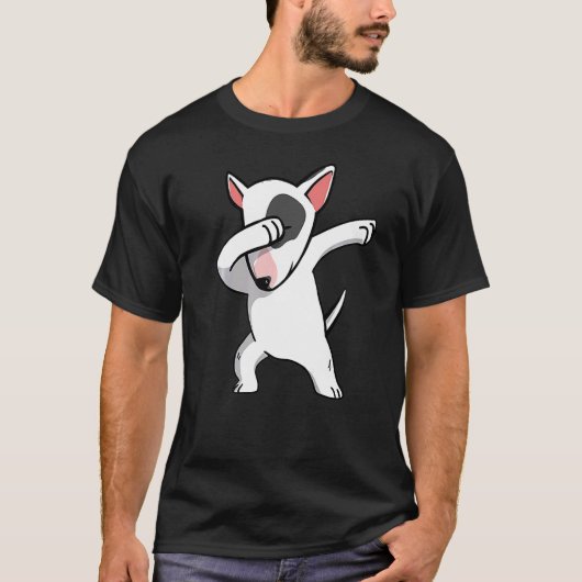 Dabbing Bull Terrier Dog Dab Dance T-shirt (Voorkant)