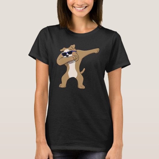 Dabbing Bulldog Dog Kinder Pet Love Rescue Bark En T-shirt (Voorkant)
