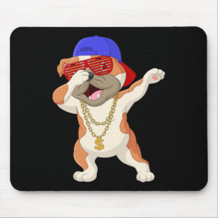 Dabbing Bulldog draagt honkbal Pet zonneschermen e Muismat