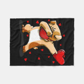 Dabbing Bulldog Face Mask Dab Dance Valentine Gift Fleece Deken (Voorkant (Horizontaal))