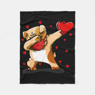 Dabbing Bulldog Face Mask Dab Dance Valentine Gift Fleece Deken