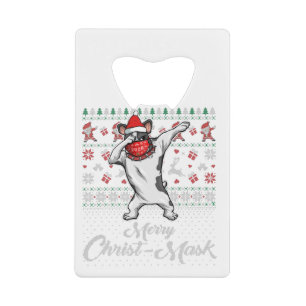 Dabbing Bulldog gezichtsmasker Merry Christ Mask C Creditkaart Flessenopener