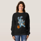 Dabbing Bunny Basketball Stuffer Boy Trui (Voorkant volledig)